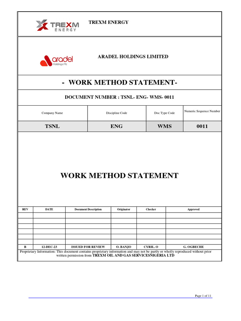 Tank Integrity Inspection Method Statement | PDF | Nondestructive ...