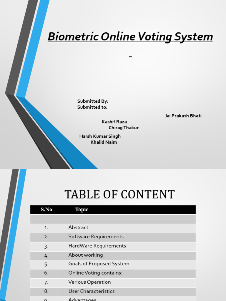 Biometric Online Voting System Overview | PDF | Voting | Electronic Voting