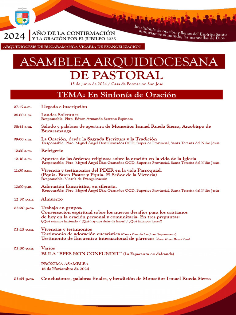 Asamblea Pastoral 2024: Oración y Desafíos | PDF