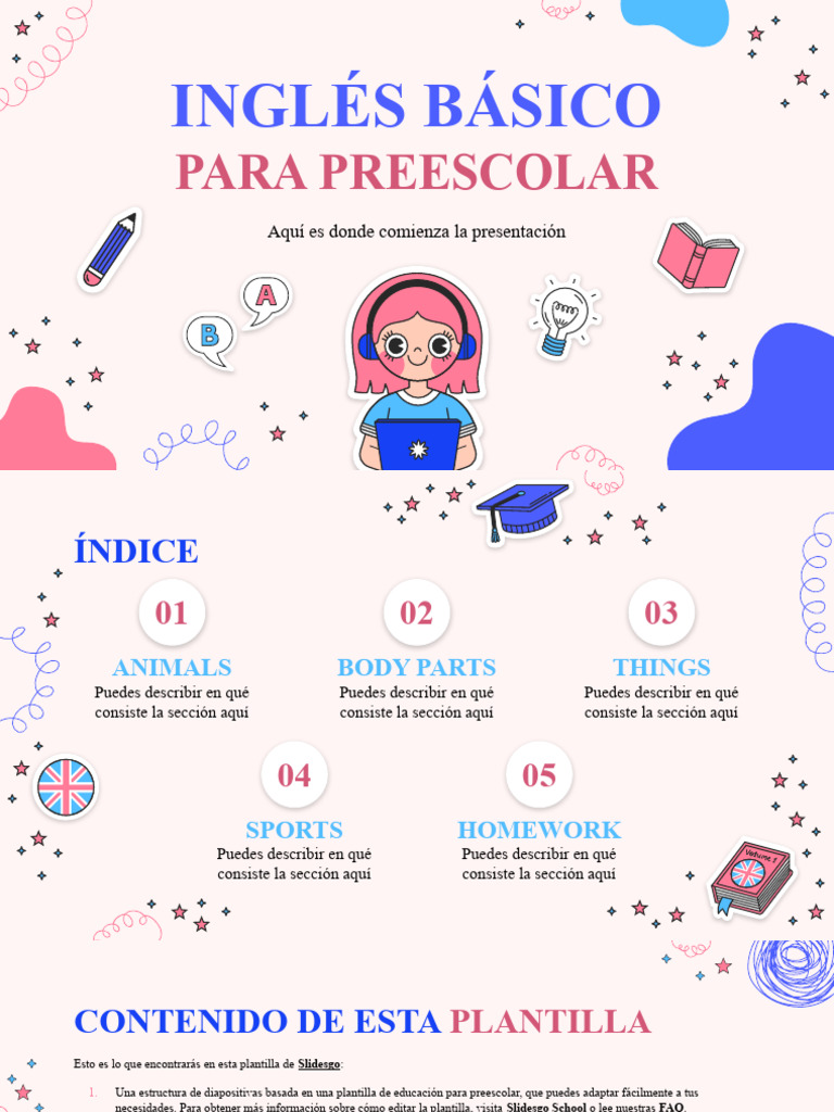 Inglés Básico para Preescolar: Temas Clave | PDF | Planetas | Sistema solar
