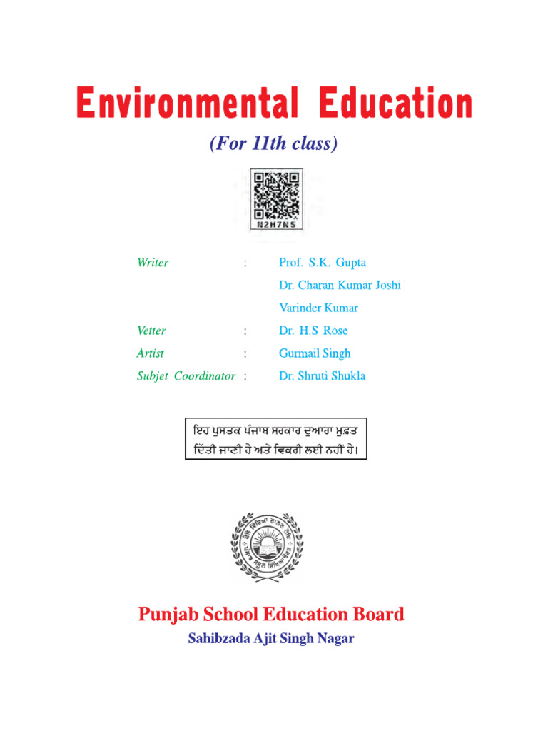 PSEB Class 11 Environmental Eduacation Textbook 2021 22 | PDF