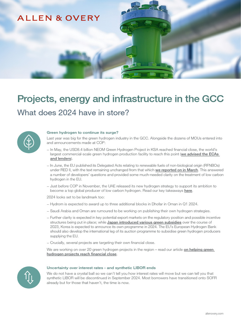 Projects Energy and Infrastructure in The GCC - What Does 2024 Have in ...