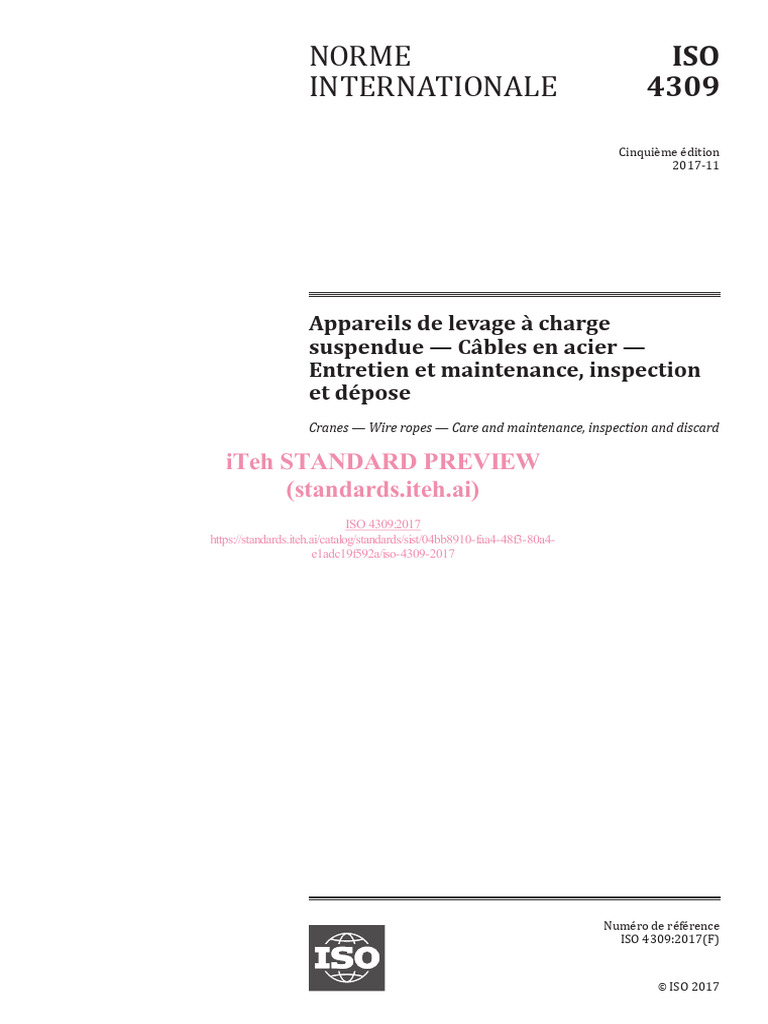 Iso 4309 2017 | PDF | Organisation internationale de normalisation ...