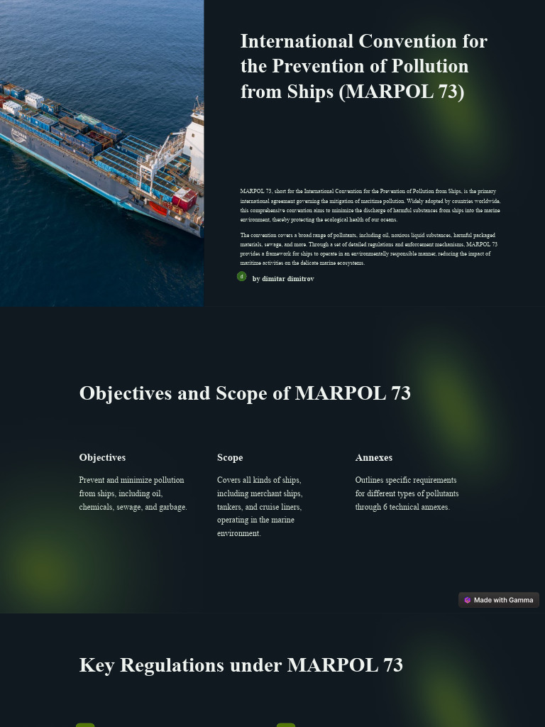 MARPOL 73: Maritime Pollution Prevention | PDF | Ships | Pollution
