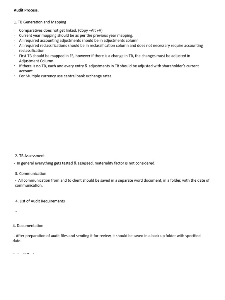 Audit Process and Documentation Guide | PDF | Business | Finance ...