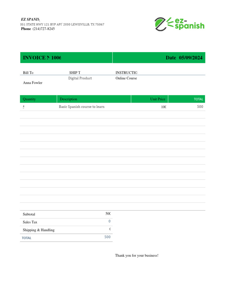 Invoice Timeless Design | PDF