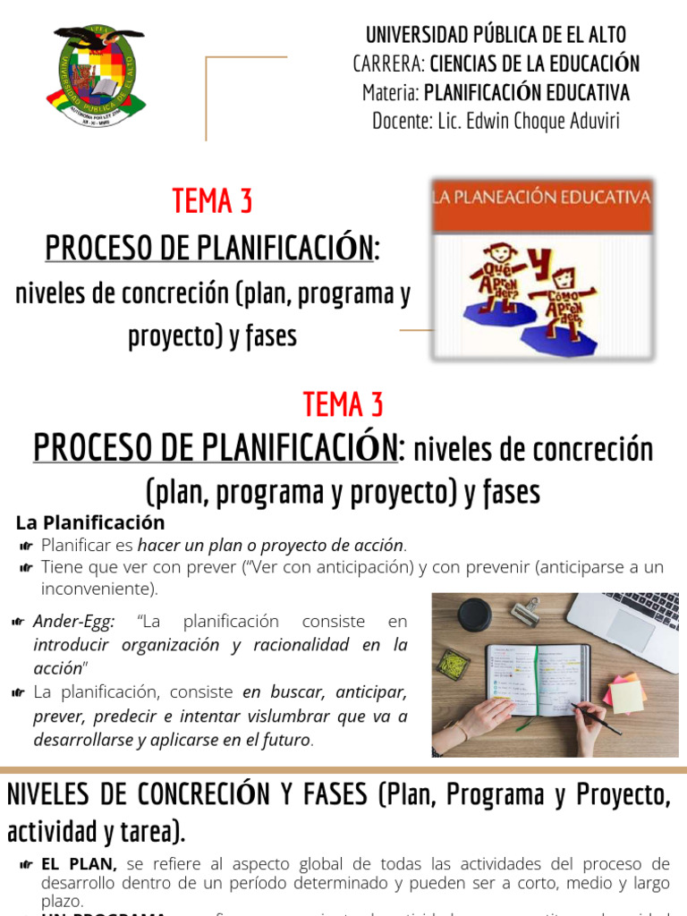 Planificación Educativa Efectiva | PDF | Planificación | Evaluación