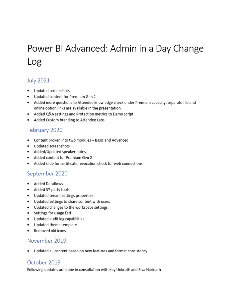 Change Log Admin in A Day | PDF