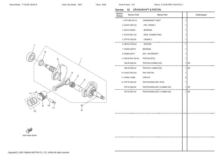Vega R Crankshaft & Piston | PDF | Piston | Rotating Machines