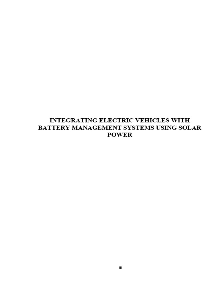 Solar-Powered EV Battery Management System | PDF | Solar Panel ...