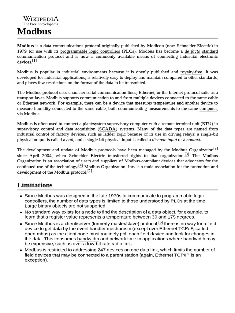 Modbus | Download Free PDF | Communications Protocols | Computer Networking