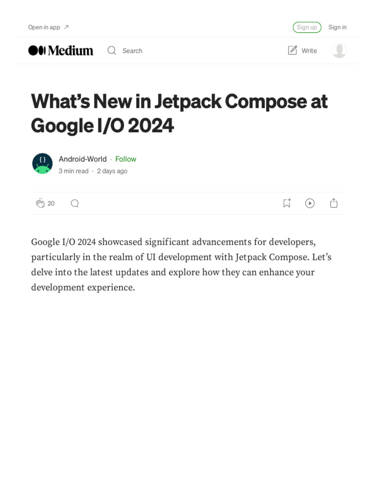Jetpack Compose Updates at I/O 2024 | PDF | Mobile App | Android ...