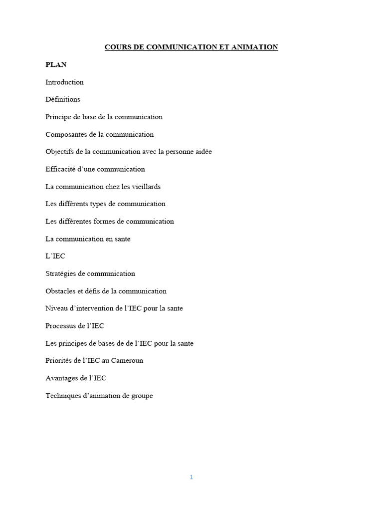 Techniques de Communication et Animation | PDF | la communication ...