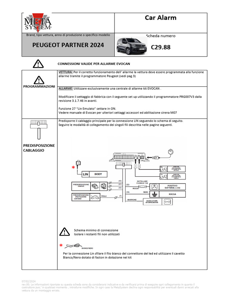 Peugeot Partner 2024 C LIN EVOCAN It | PDF