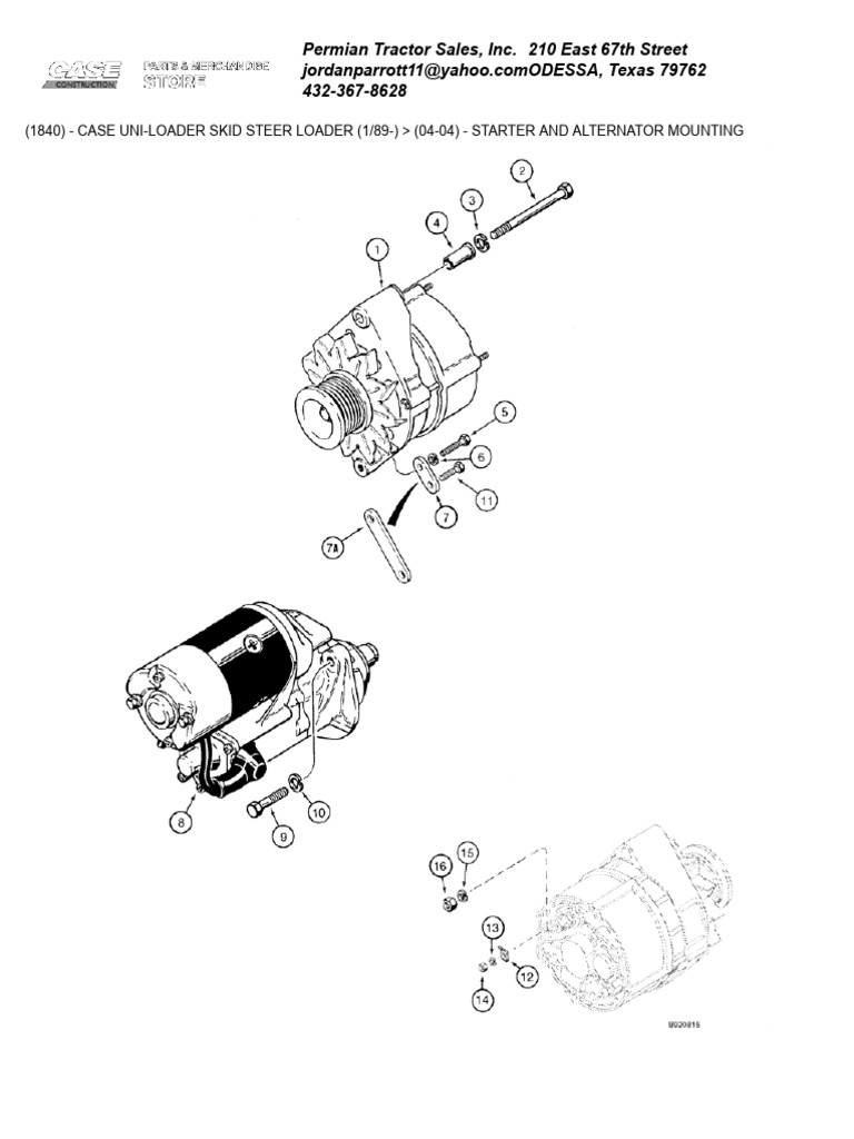 Case Uni-Loader Alternator Parts List | PDF