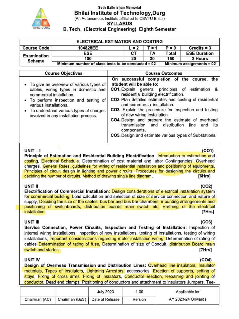 EEC Syllabus | PDF