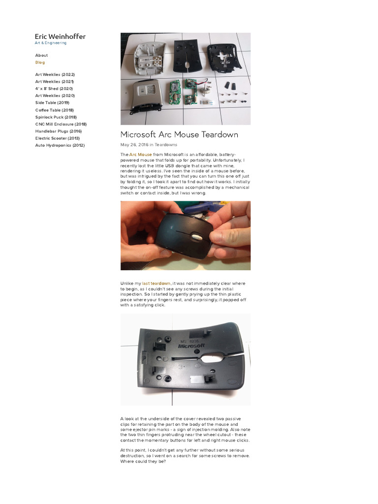 Microsoft Arc Mouse Teardown Guide | PDF | Manufactured Goods