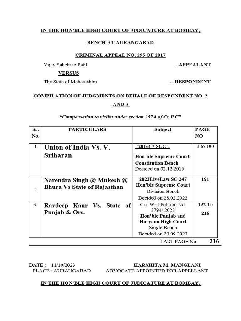 Compilation of Judgments on Imprisonment | PDF | Appeal | Supreme Court ...