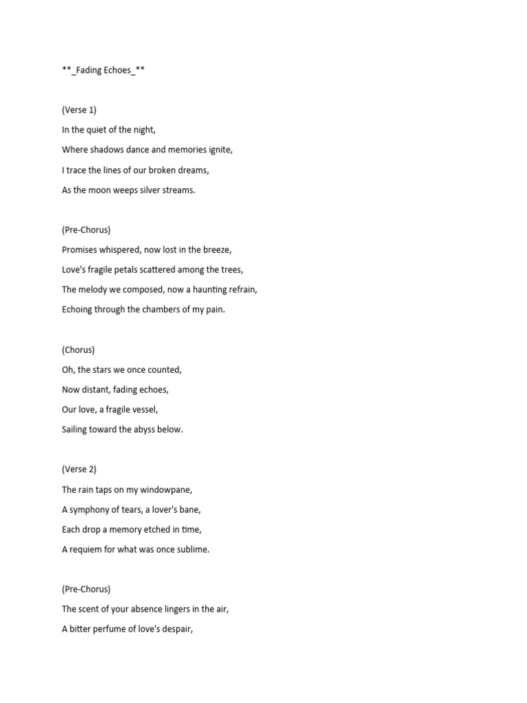 Fading Echoes of Lost Love | PDF
