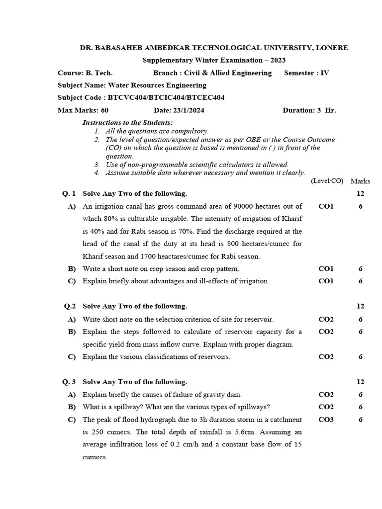 Water Resources Engineering | PDF | Drainage Basin | Flood
