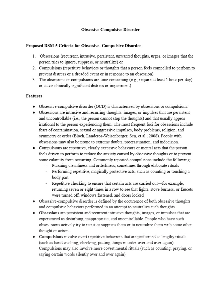 Understanding Obsessive Compulsive Disorder Pdf Obsessive