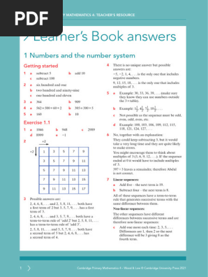 primary maths 2ed 4 LB answers
