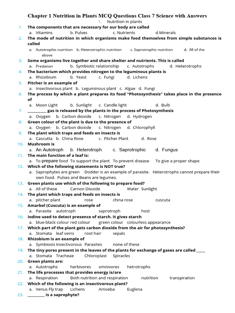 NUTRITION IN PLANTS CLASS 7 EXTRA QUESTIONS WITH ANSWERS MCQ PDF DOWNLOAD intelligence overview