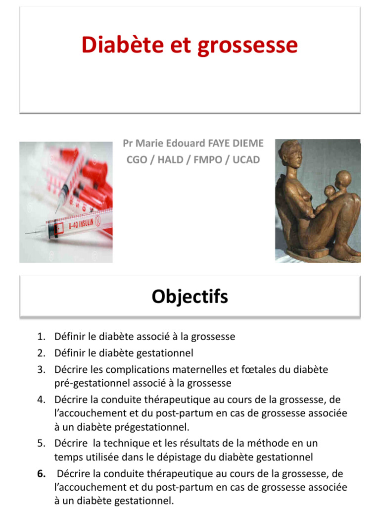 Diabète et grossesse : enjeux et prise en charge | PDF | Diabète ...