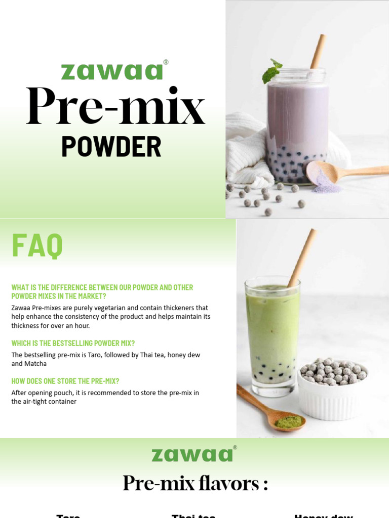 Zawaa Pre-Mix Powder | PDF | Foods | Drink