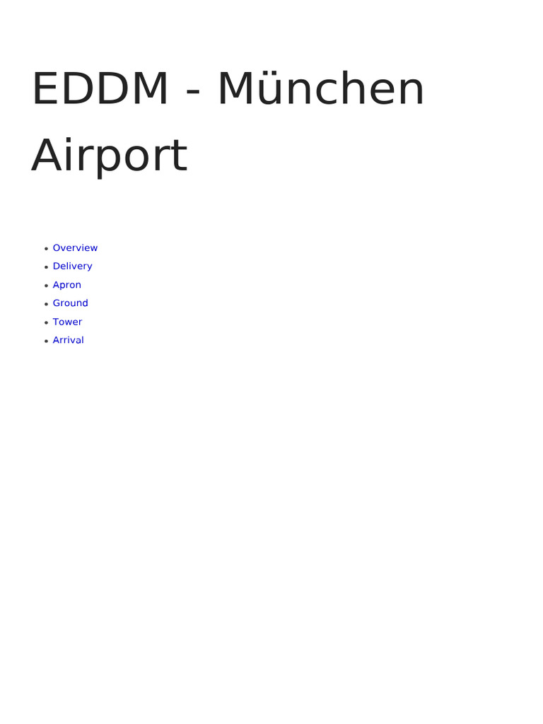 EDDM Munich Airport Operations Guide | PDF | Air Traffic Control ...