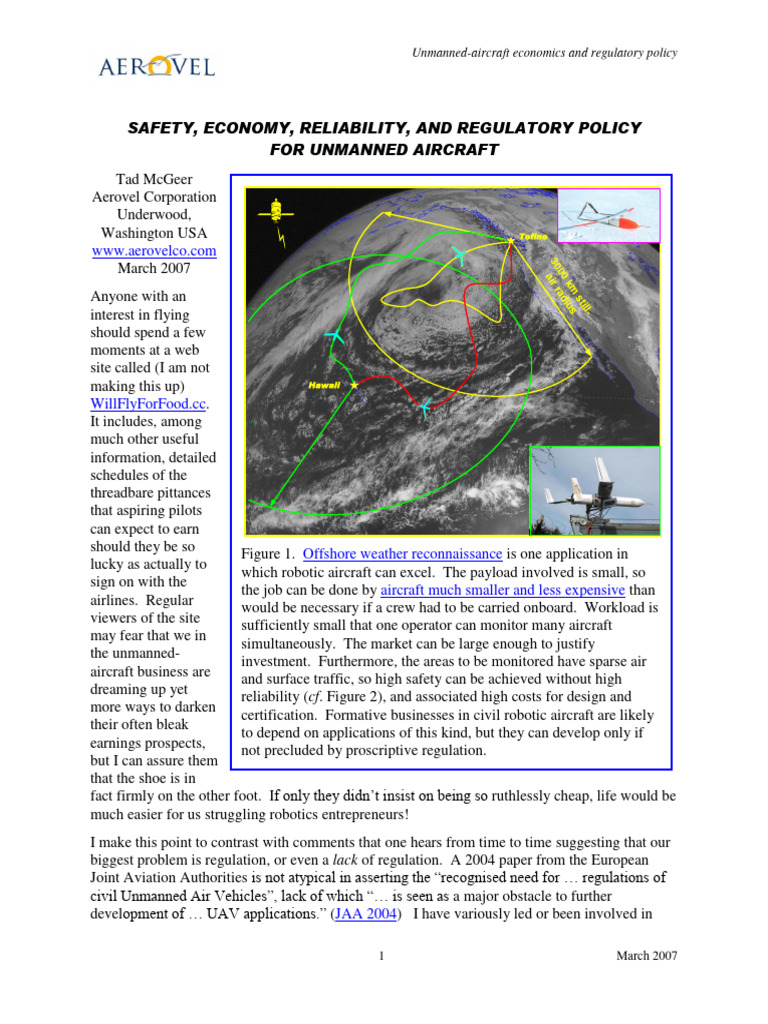 Unmanned Aircraft: Economics & Regulation | PDF | Unmanned Aerial ...
