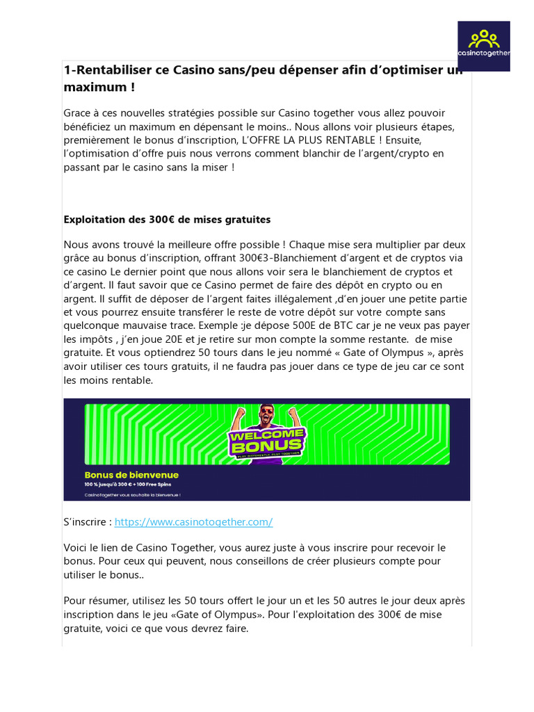 Stratégies de Gains au Casino Together | PDF | Risque