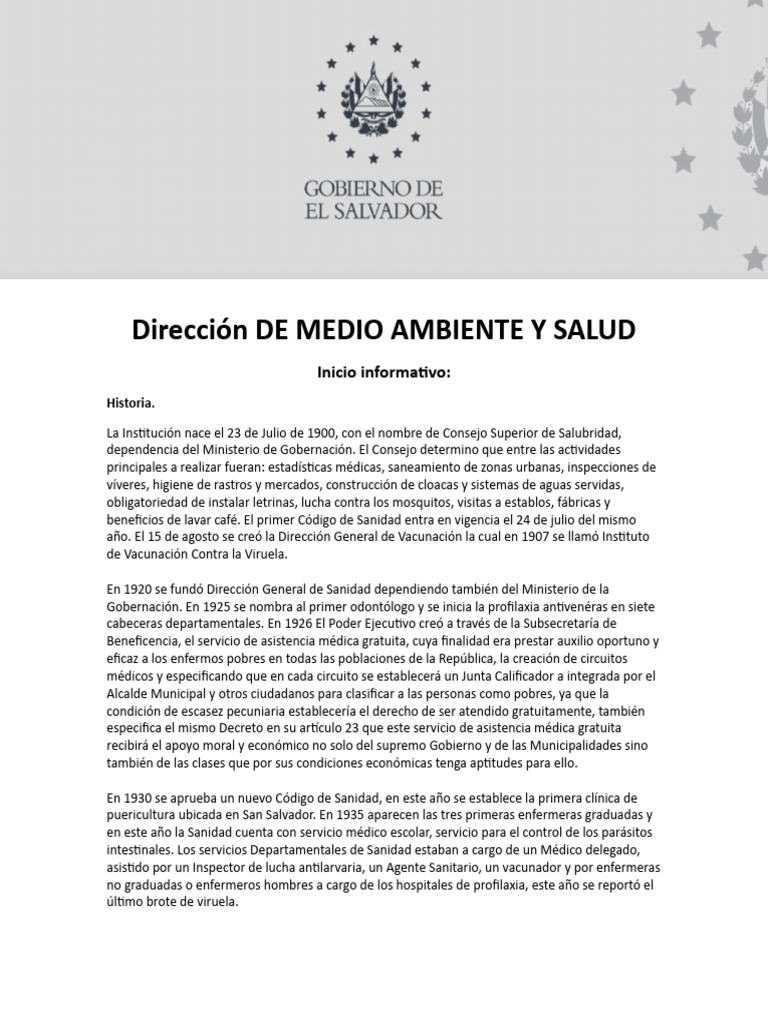 Dirección de Medio Ambiente y Salud | PDF | Hospital | Alimentos