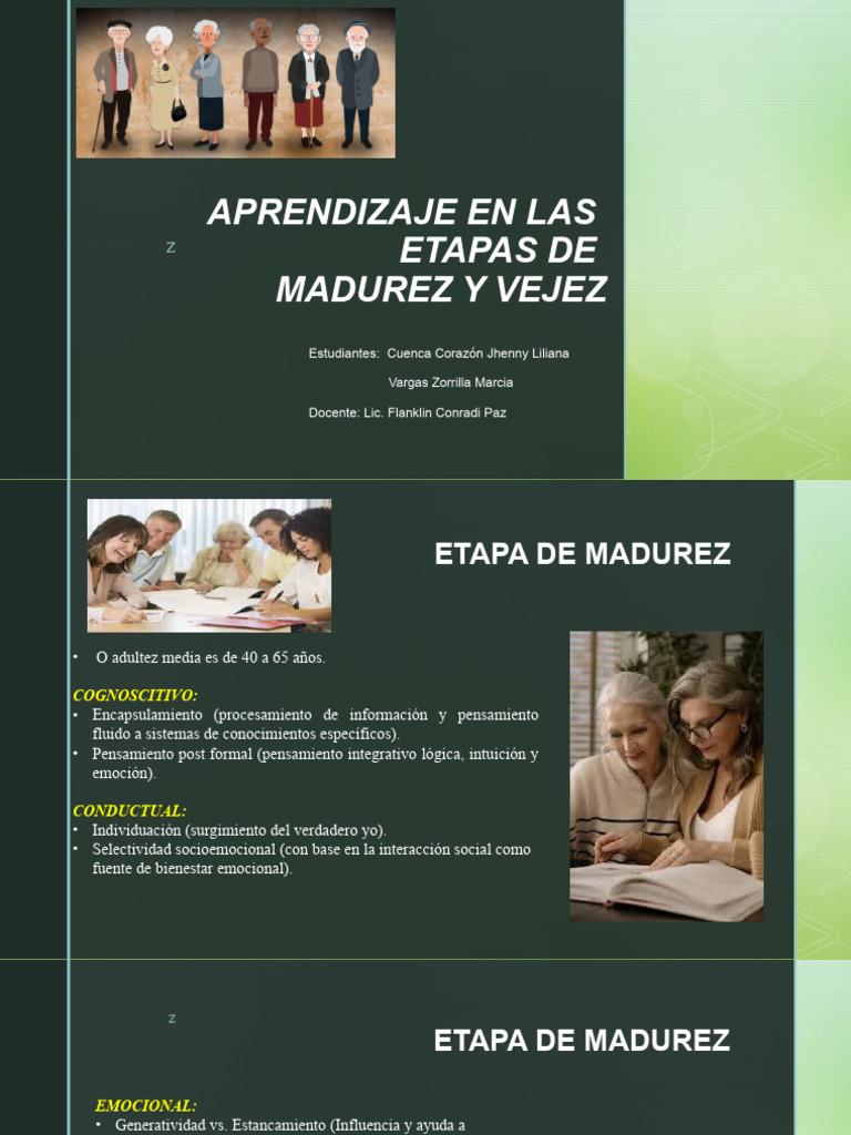 Aprendizaje en Madurez y Vejez | PDF | Crecimiento personal y ...