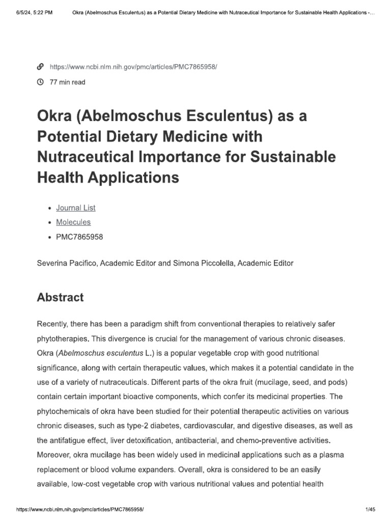 okra medical potential PDF