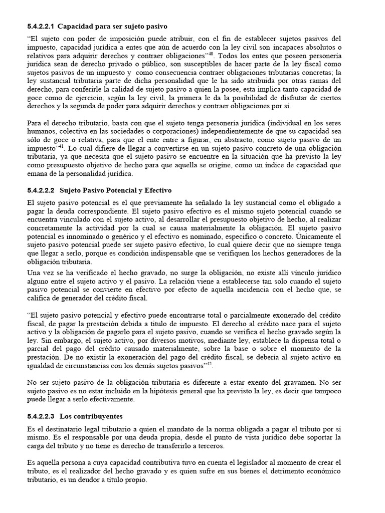 Sujetos Pasivos en Derecho Tributario | PDF | Impuestos | Bienes (Ley)