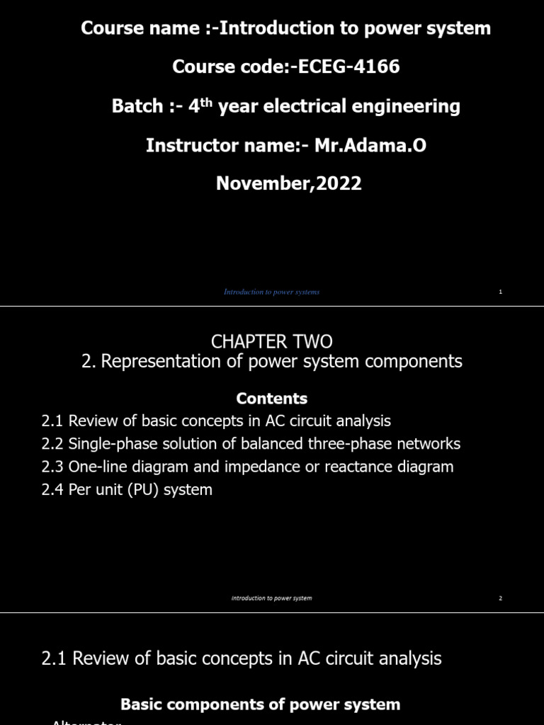 4th Year Power Systems Guide | PDF | Transformer | Electrical Impedance