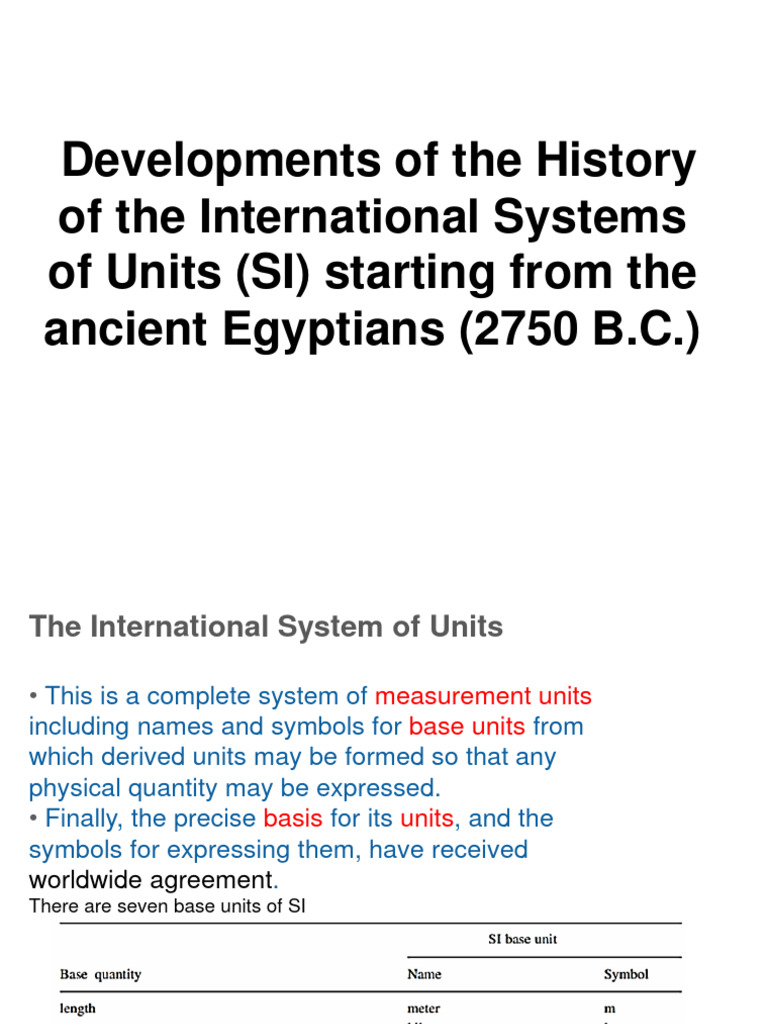 History of the International System of Units | PDF | International ...