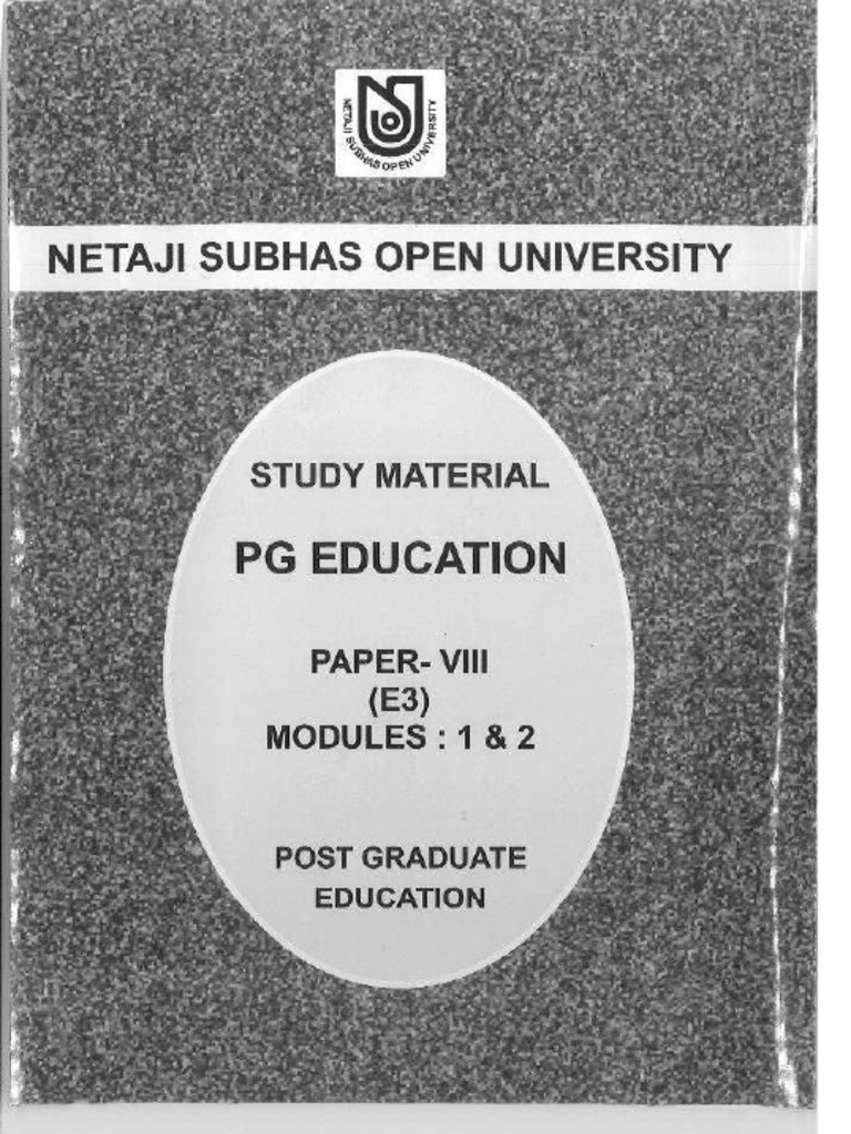 PGED 08 Bengali Mod 1 2 E3 | PDF