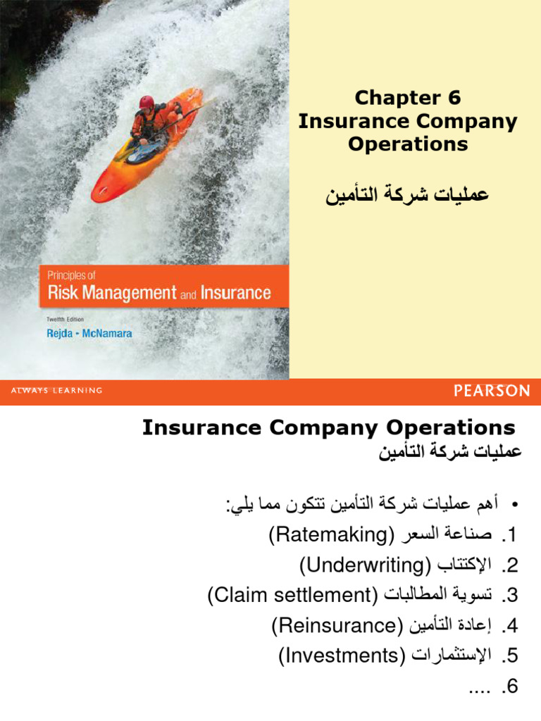 Chapter 6 Insurance Company Operations - Arabic | PDF