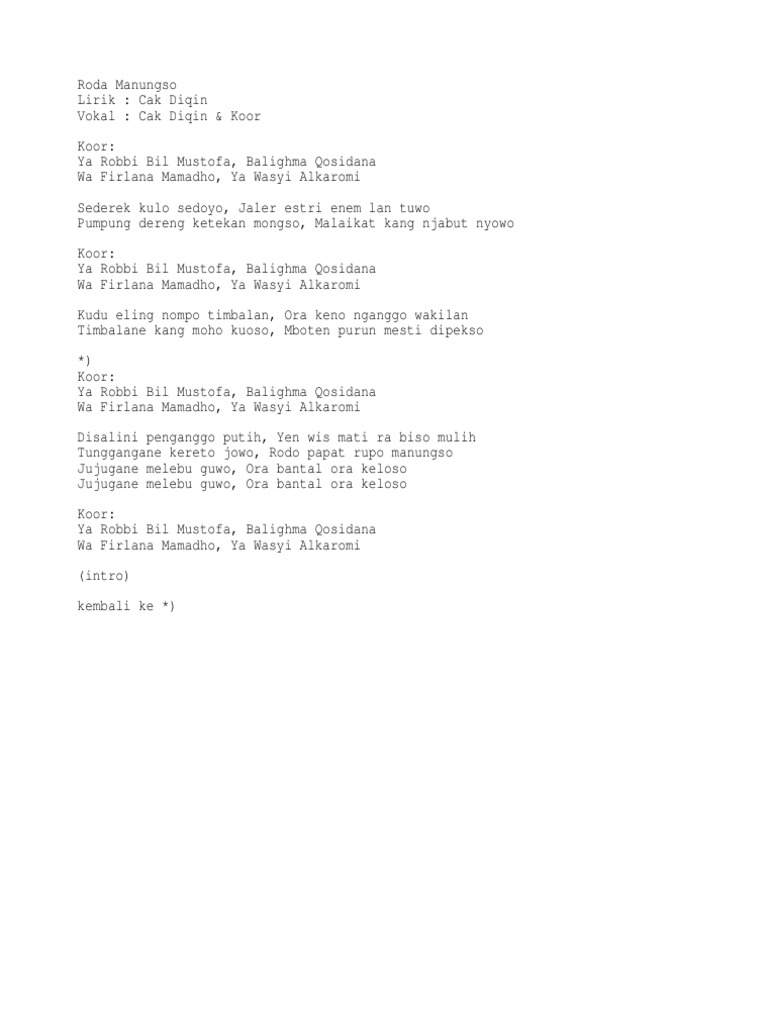 Roda Manungso Rpm music official download mp3. roda manungso