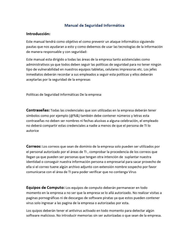 Manual De Seguridad Informática Descargar Gratis Pdf Contraseña