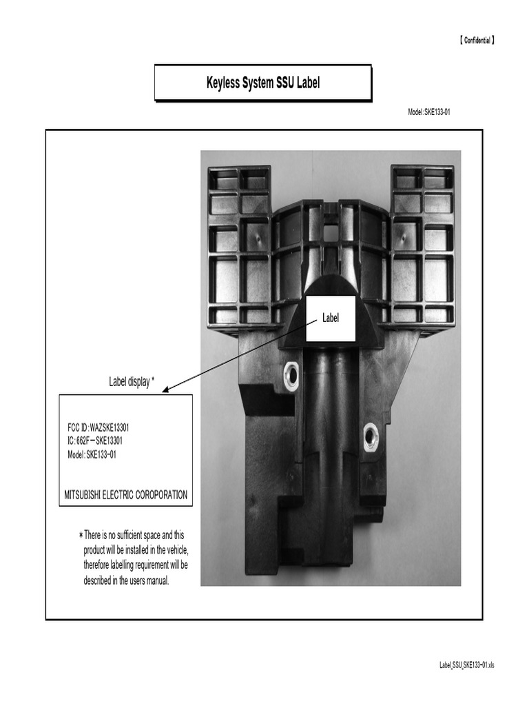 Keyless System SSU Label Info | PDF