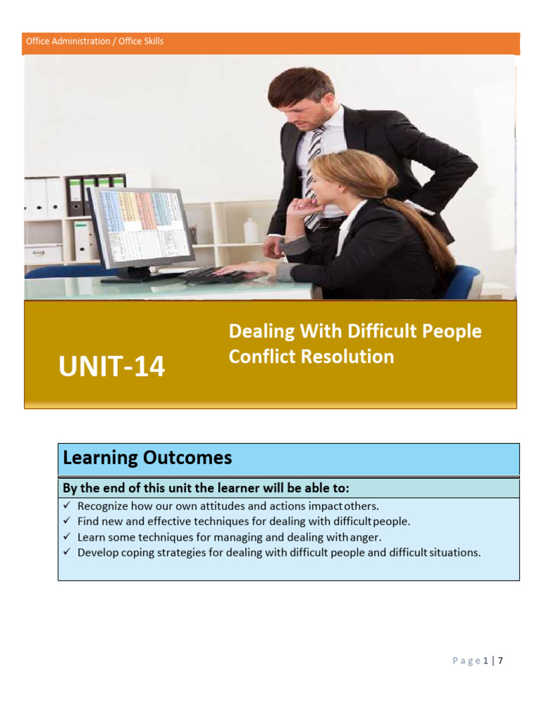 Mastering Conflict with Difficult People | PDF | Conflict (Process ...