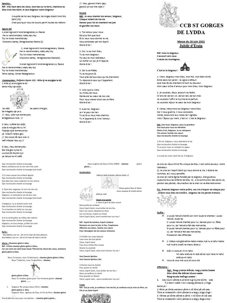 Célébration liturgique et chants de louange | PDF | Saint-Esprit ...