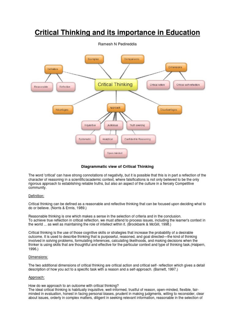 Importance of Critical Thinking in Education | PDF