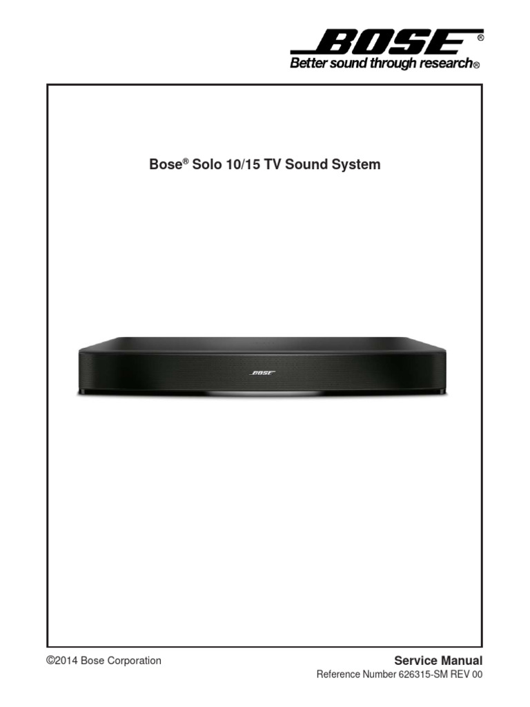 Bose Solo-10 15 Tv-Sound System Rev.00 | PDF | Electrostatic