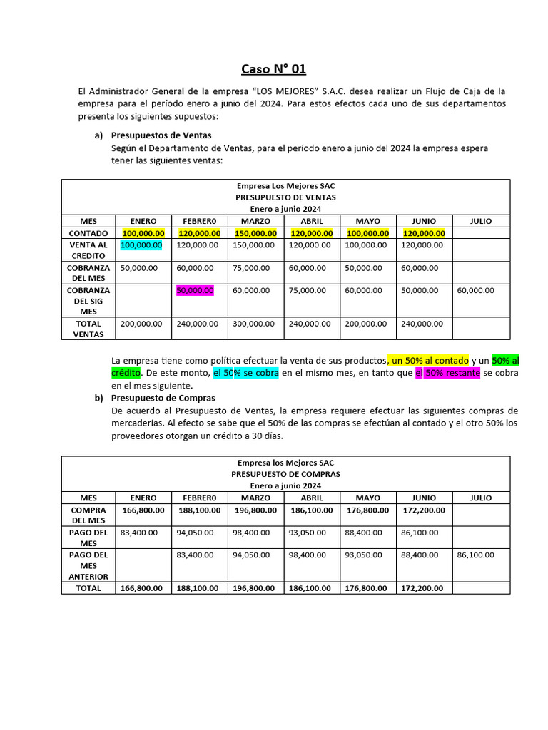 Caso Aplicativo Flujo de Caja | PDF | Presupuesto | Flujo de efectivo