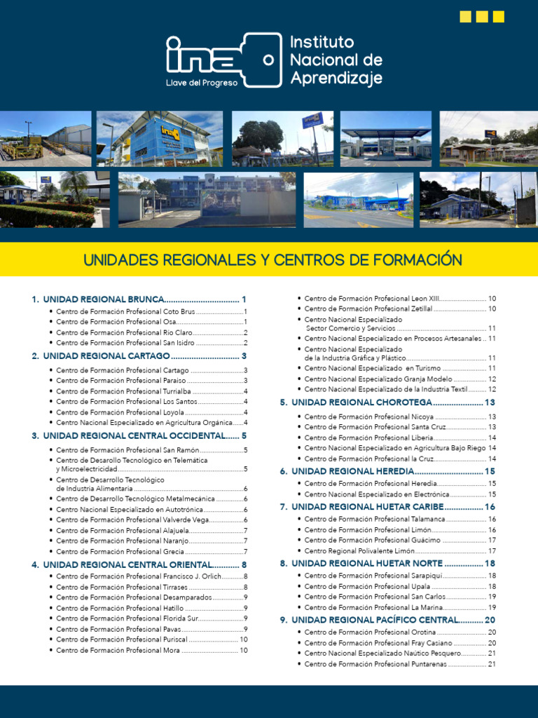 Sedes del INA en Costa Rica | PDF | Ciencias sociales