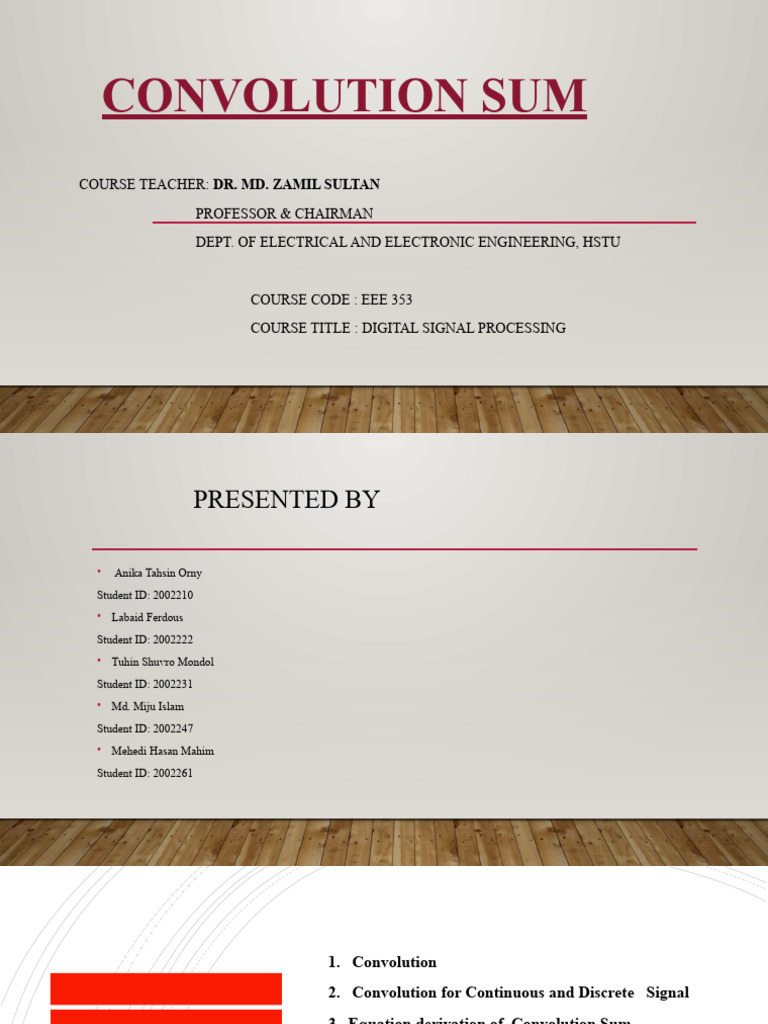 Presentation On | PDF | Convolution | Mathematical Objects